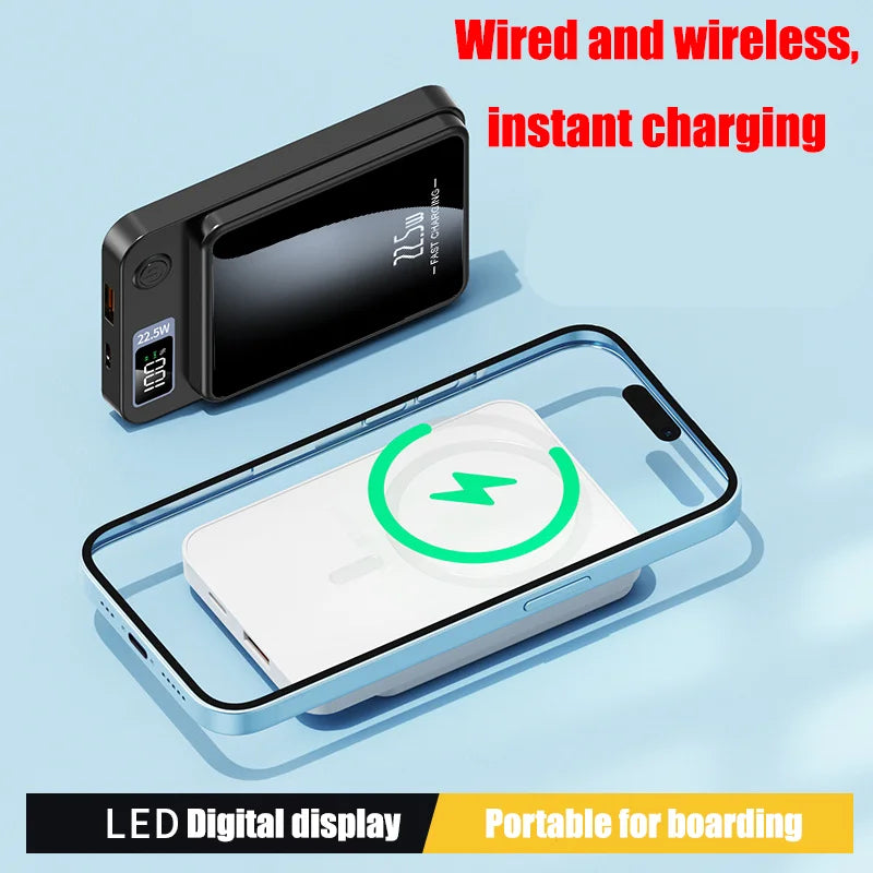 Wireless Magnetic Power Bank  Fast Charging Thin Portable Waterproof