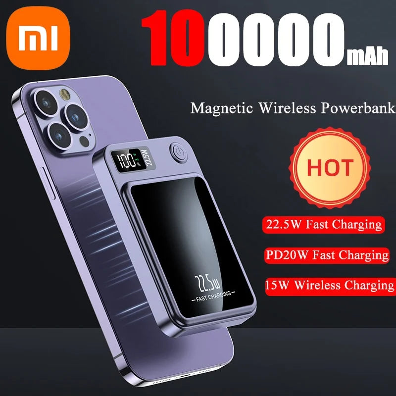 Wireless Magnetic Power Bank  Fast Charging Thin Portable Waterproof