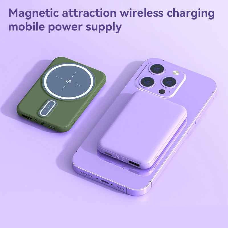 Power Bank Magnetic Wireless Charging Compact Lightweight Portable Super Fast Charging Mobile Phone Accessory