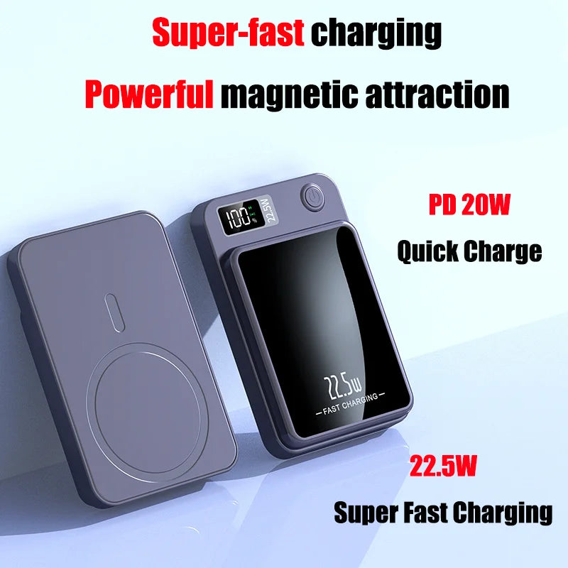 Wireless Magnetic Power Bank  Fast Charging Thin Portable Waterproof