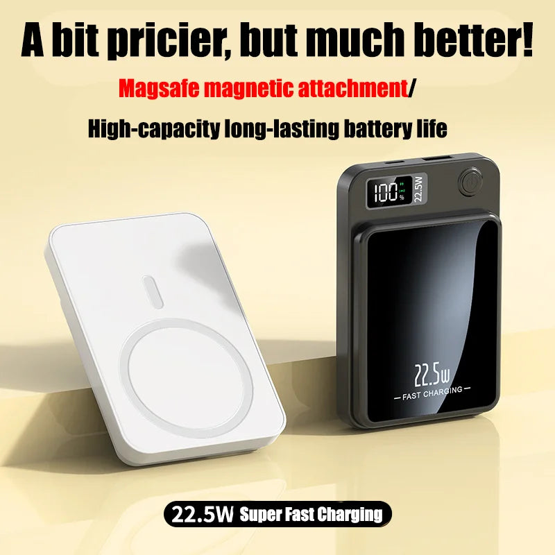 Wireless Magnetic Power Bank  Fast Charging Thin Portable Waterproof