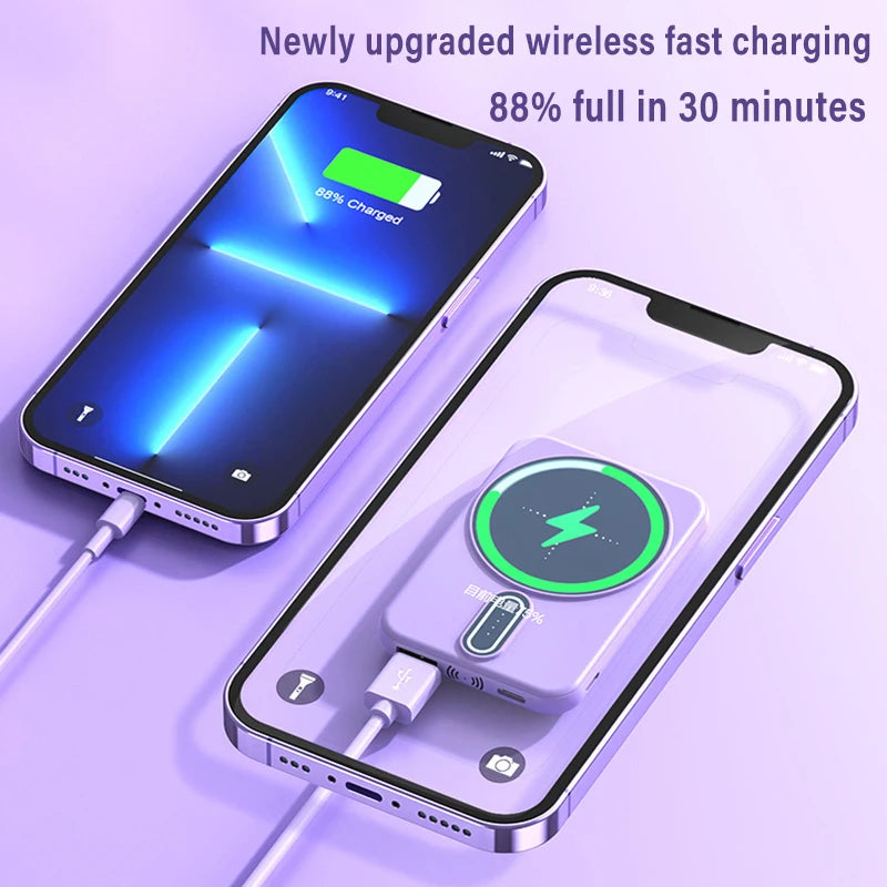 Power Bank Magnetic Wireless Charging Compact Lightweight Portable Super Fast Charging Mobile Phone Accessory